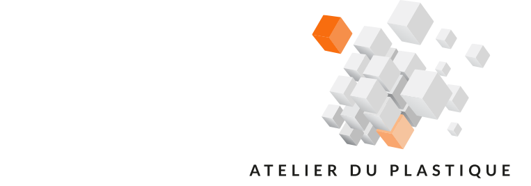 Logo de la société "Atelier du plastique" dans le pieds de page