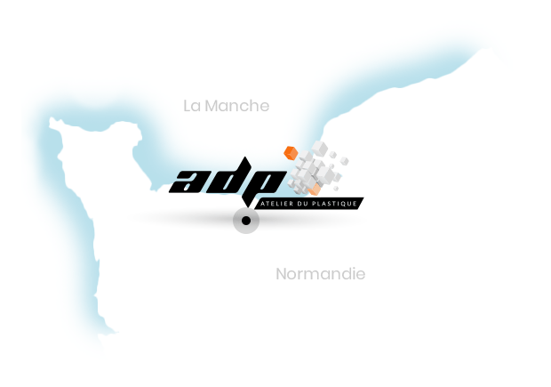 Carte animée de la location de l'entreprise ADP Atelier du plastique à Version près de Caen dans le Calvados, Normandie
